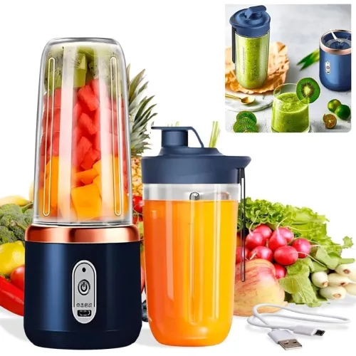 Image of 6 Blade Usb Juicer Bottle-Portable Usb Juicer Electric Usb Juice Maker Mixer
