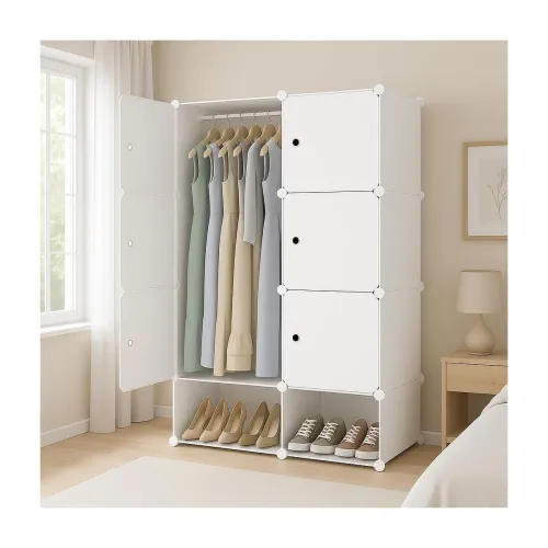 Image of 6 Door Plastic Wardrobe for Kids 