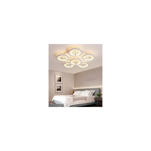 Image of 6 Ring Round Crystal LED Ceiling Chandelier Light Fixture