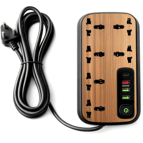 Image of 6 Socket Extension Board with USB Ports