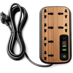 6 Socket Extension Board with USB Ports