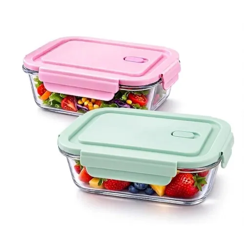 Image of 650ML Glass Food Storage Containers with Airtight Lids