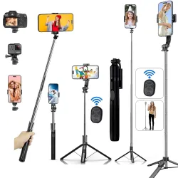 67-Inch Extendable Bluetooth Selfie Stick Tripod
