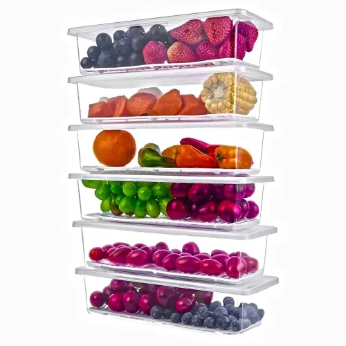Image of 6 Fridge Storage Boxes Fridge Organizer (1500Ml)