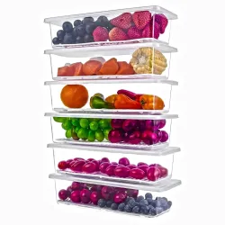 6 Fridge Storage Boxes Fridge Organizer (1500Ml)