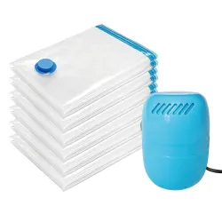 Polyethylene 6 Large Vacuum Storage Bags With Electric Pump, Space Saver Bags With Pump, Storage Vacuum Sealed Bags For 