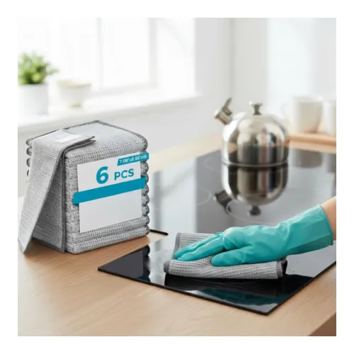 Image of [ 6-pcs ] Non-Scratch Dish Wash Cloth, Steel Wire Dish Cloth