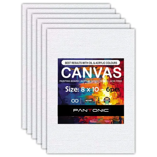 Image of 6 Pieces 8 x 10 Inch, Medium Size Canvas Boards for Painting