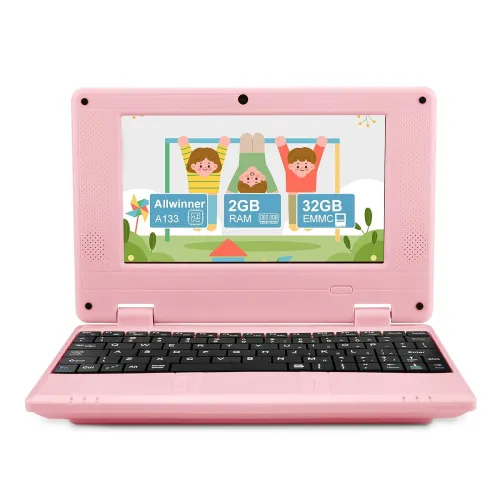 Image of 7" Portable Small Laptop, Android 12 Quad Core with 2GB RAM 32GB ROM Mini Laptop