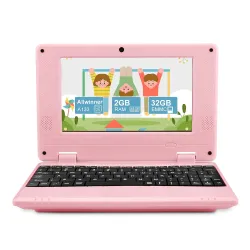 7 Portable Small Laptop, Android 12 Quad Core with 2GB RAM 32GB ROM Mini Laptop