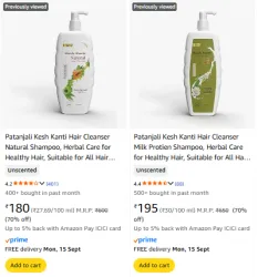 70% off On Patanjali Kesh kanti Shampoo Starting At ₹180 