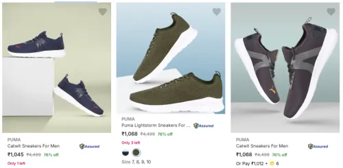 Image of 70% Off on Puma Mens Footwear Starting At ₹1045