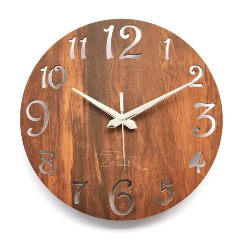 Image of 7CR Wooden Wall Clock ( Brown, 12 X 12 Inches )