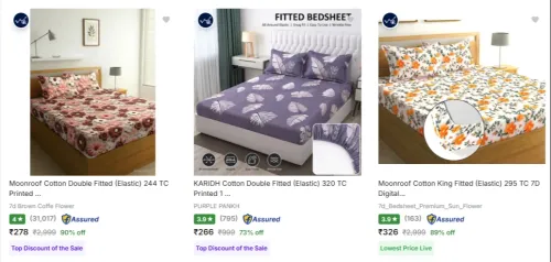 Image of 7D Bedsheets at minimum 90% Discount