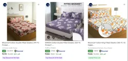 7D Bedsheets at minimum 90% Discount