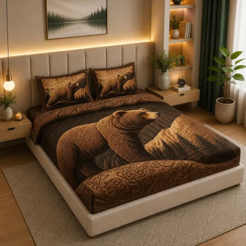 Image of 7D Digital Printed King Size Bedsheet with 2 Pillow Covers