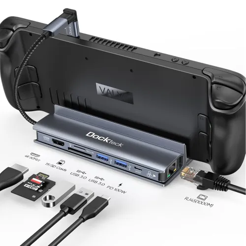 Image of 7-in-1 USB C PD Ethernet Hub Dongle with 4K 60Hz HDMI, Ethernet 100W PD
