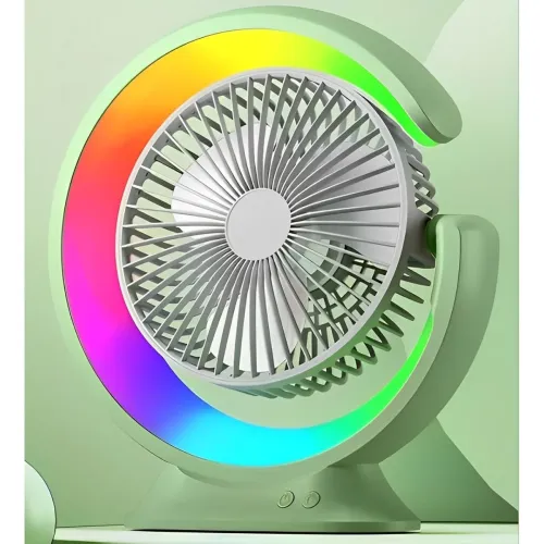Image of 8 Inch Rechargeable Mini Table Fan with LED Light