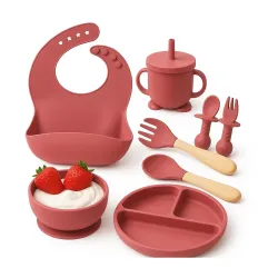 8-Piece Silicone Baby Feeding Set