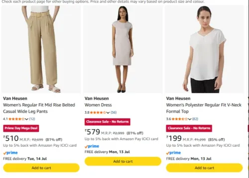 Image of 85% OFF on VAN HEUSEN clothing