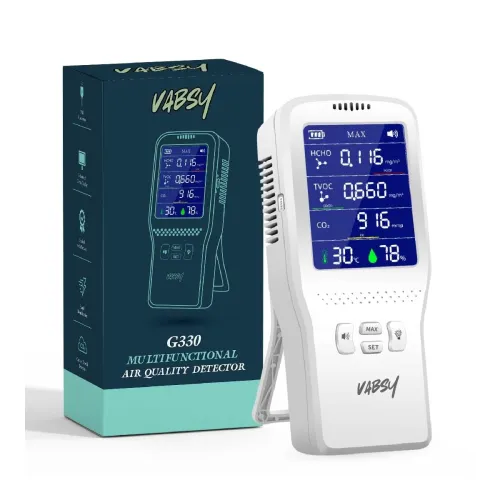 Image of 8 in 1 Air Quality Monitor AQI CO2 TVOC HCHO Temperature Humidity Portable Indoor Outdoor Detector Alarm Device