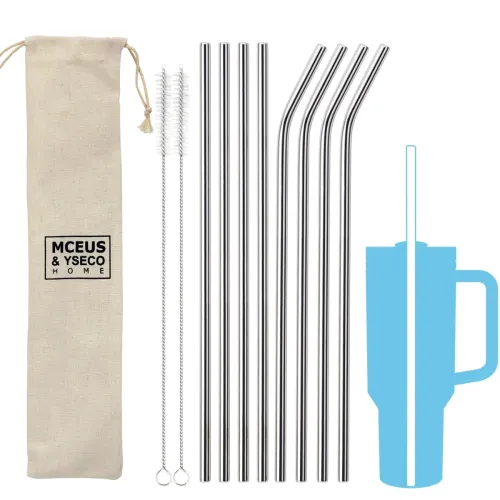 Image of 8-Pack Stainless Steel Replacement Straws for Stanley 40oz Tumbler