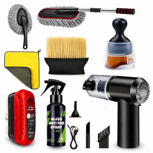 Image of 8PCS Car Cleaning Kit with 120W Vacuum Cleaner
