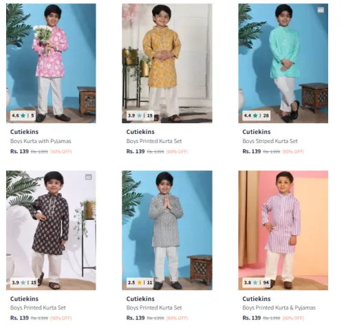 Image of 90% OFF | Cutiekins Boys Kurtas Sets