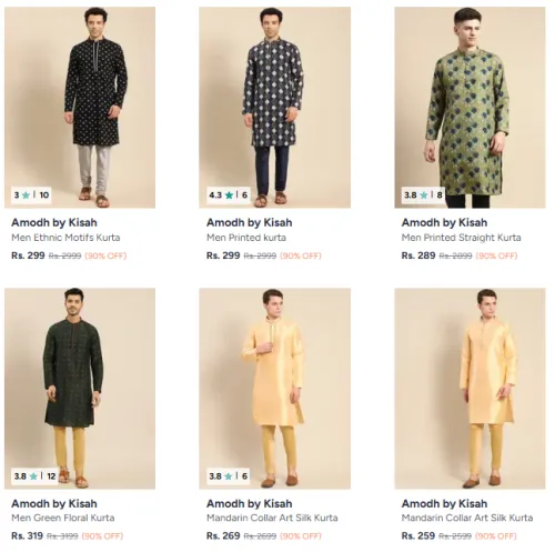 Image of 90% OFF - Men's Kurta @ Starting ₹229