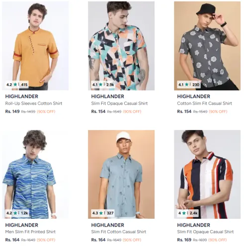 Image of 90% OFF - Highlander Shirts @ Starting ₹149
