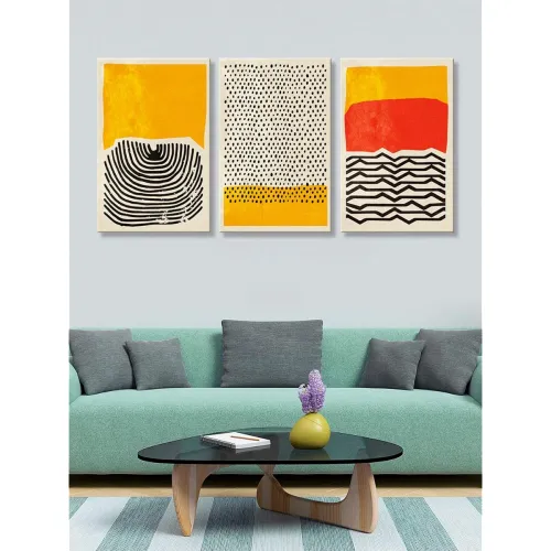 Image of 999STORE Wooden Framed Canvas Paintings 54x30 Set of 3
