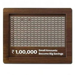9BR 1 Lakh Savings Tracker | Money Saving Goal Board | Small Amounts, Big Savings Coin Bank (Brown)