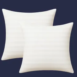9villa Durable Microfiber Cushion Set of 2 (White, 16 x 16 x 2)