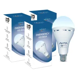 9W Emergency LED Bulb, Up to 4 hrs Power Back up, Over-charging Protection, Best for Power cuts (Pack of 3)