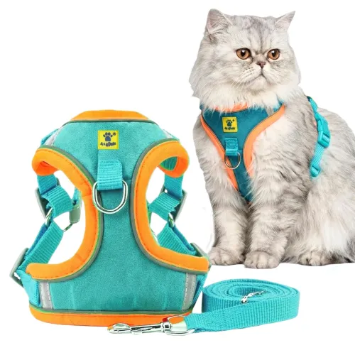 Image of A+a Pets Suede Escape Proof Harness Leash Set