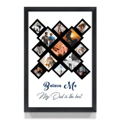 A Perfect Gifter Customized Photo Frame With Photo Upload, Birthday, Anniversary Gift for Father's Day (My dad is the best, 8 X 10 Inch)