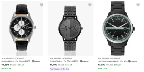 Image of A/X ARMANI EXCHANGE Analog Watch - For Men upto @₹67% Off