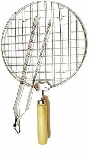 Image of A2SK Round Roasting Net with Steel Chimta