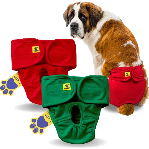 Image of A+a Pets' MAA' Cotton Dog Underwear Diaper Combo – Stretchable, Comfortable