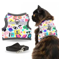 A+a Pets Retro Vest Harness & Leash Set | No Pull, No Escape, Breathable