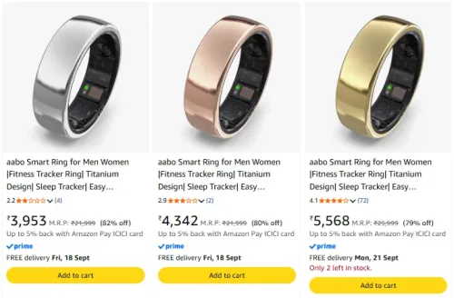 Image of aabo Smart Ring upto 82% Discount