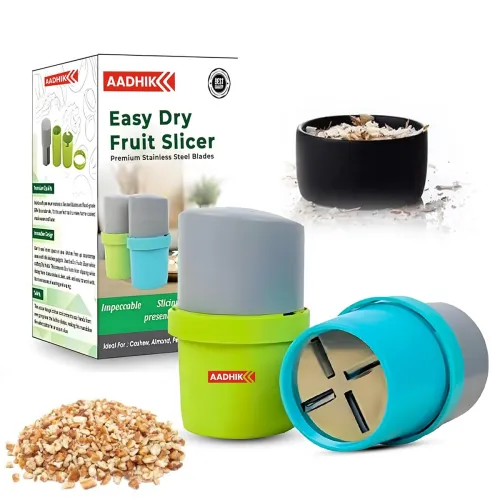 Image of AADHIK Dry Fruit Cutter, Slicer, Grinder, Chocolate, Nut Cutter and Butter Slicer with 3 in 1 Blade for Almonds, Cashews