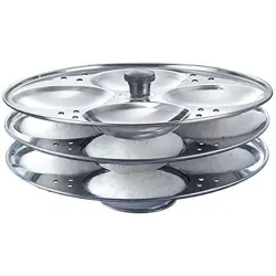 AADHIK Stainless Steel Idli Maker 3 Plate 13 Idli Cooker | Heavy Gauge Idli Stand with 13 Big Idli Capacity | Multipurpose Idli Steamer for Dhokla, Modak & Momo | Kitchen Accessories
