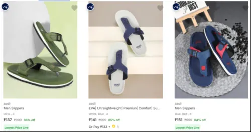 Image of aadi Men’s Slippers & Flip Flops upto 85% Discount