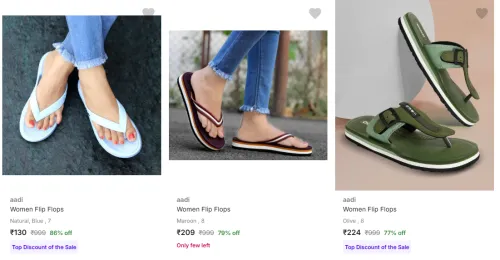 Image of Aadi Women's Flip Flops upto 86% Discount | Starting at ₹130