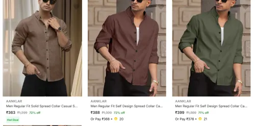 Image of Aanklar Men's Casual Shirts upto 72% Discount