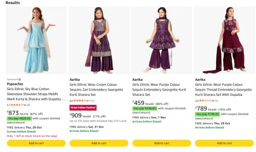 Image of Aarika cloths for girl's upto 85% discount