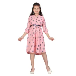 Aarika Girls Cotton Skater Knee-Length Middi