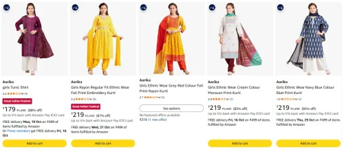 Image of Aarika Kurtas & Kurtis at minimum 70% Discount