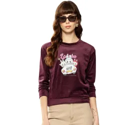 Aarika Womens Winter Wear Velvet Sweat Shirt